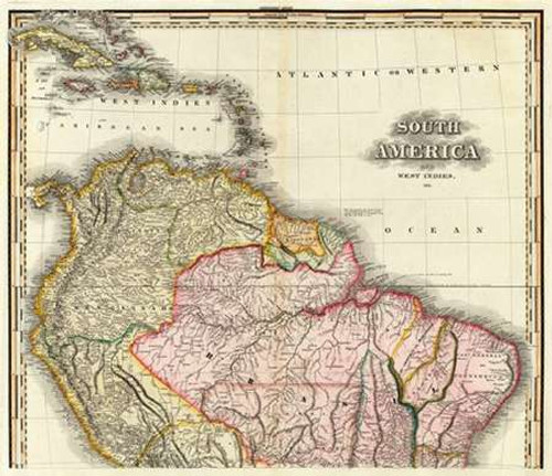 South America and West Indies, 1823 Poster Print by Henry Tanner - Item # VARPDX295346 South America and West Indies, 1823 Poster Print by Henry Tanner - Item # VARPDX295346