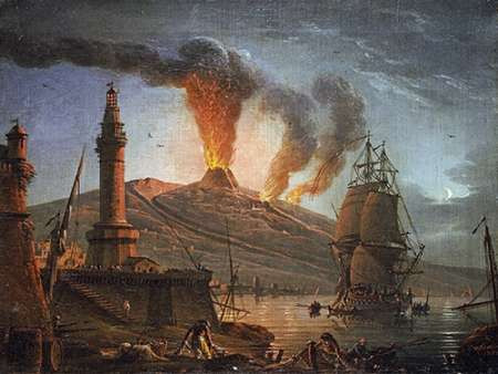 Eruption of Vesuvius at Night Poster Print by Charles-Francois Grenier - Item # VARPDX266428