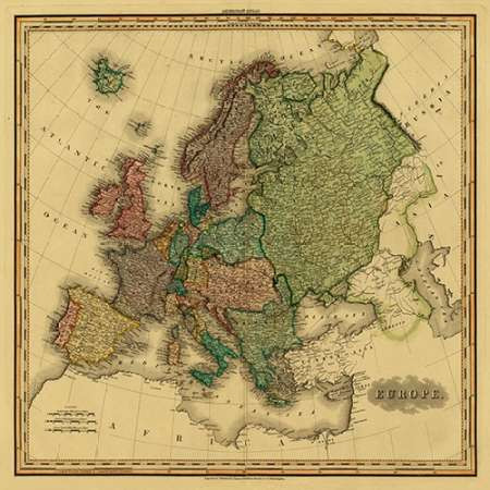 Europe, 1823 - Tea Stained Poster Print by Henry Tanner - Item # VARPDX394047