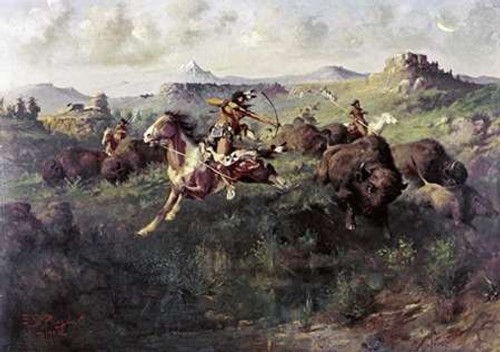 Buffalo Hunt Poster Print by Edgar Samuel Paxson - Item # VARPDX279330 Buffalo Hunt Poster Print by Edgar Samuel Paxson - Item # VARPDX279330
