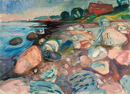 Shore with Red House, 1904 Poster Print by Edvard Munch - Item # VARPDX467694