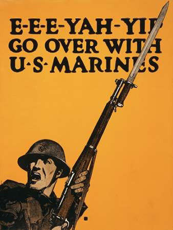 E-E-E-Yah-YIP, Go Over with U.S. Marines, 1917 Poster Print by Charles Buckles Falls - Item # VARPDX467765