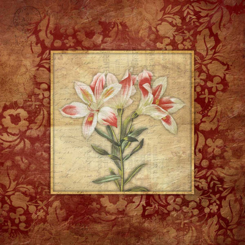 Red Border Floral A2 Poster Print by Jace Grey - Item # VARPDXJGSQ283A2