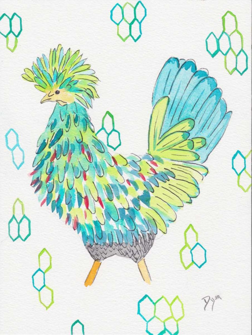 Funky Chicken 2 Poster Print by Beverly Dyer # BDRC134B