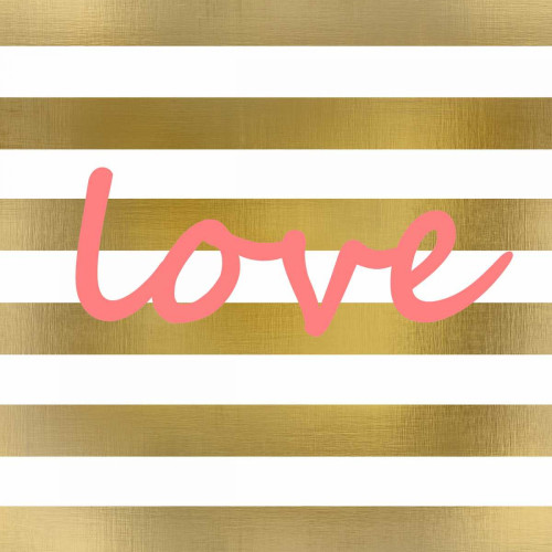 Pink And Gold Love Poster Print by Kimberly Allen # KASQ004A