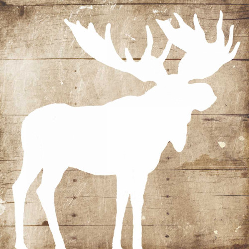 White On Wood Moose Poster Print by Jace Grey # JGSQ736A White On Wood Moose Poster Print by Jace Grey # JGSQ736A