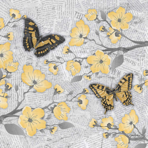 Cherry Blossom Bflies 2 Poster Print by Diane Stimson # DSSQ273B