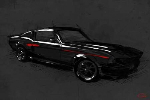 Muscle Car Black Poster Print by  OnRei - Item # VARPDXONRC006B2