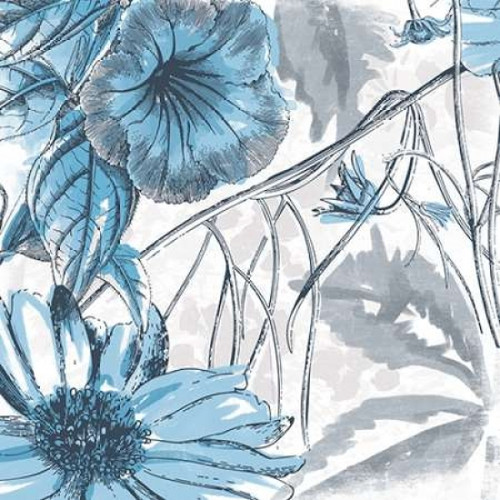 Sketch Flowers 2 Blue Poster Print by Jace Grey - Item # VARPDXJGSQ100B5