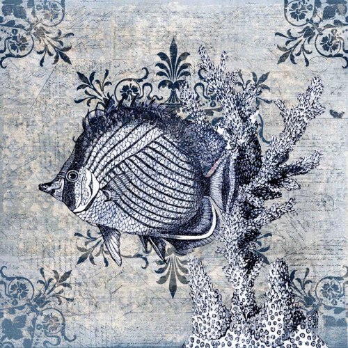 Marine Life Indigo 1 Poster Print by Kimberly Allen # KASQ012A1