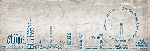 London Skyline Blue Poster Print by Diane Stimson # DSPL241C