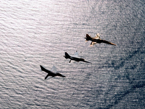 An F-5F Tiger II, F-5E Tiger II and A-4 Skyhawk Poster Print by Dave Baranek/Stocktrek Images - Item # VARPSTDBR100008M
