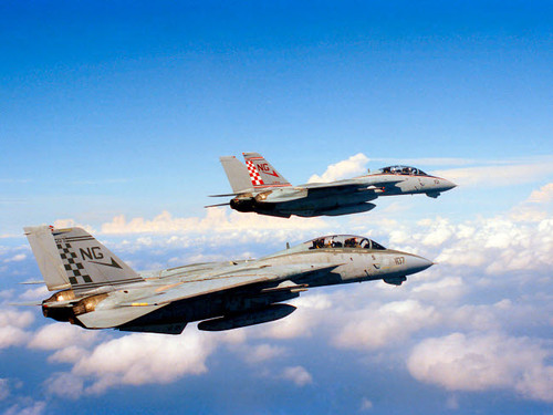 F-14A Tomcats in flight during a training mission Poster Print by Dave Baranek/Stocktrek Images - Item # VARPSTDBR100024M