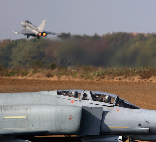 German F-4F Phantom and a French Rafale aircraft, Belgium Poster Print by Timm Ziegenthaler/Stocktrek Images - Item # VARPSTTZG100080M