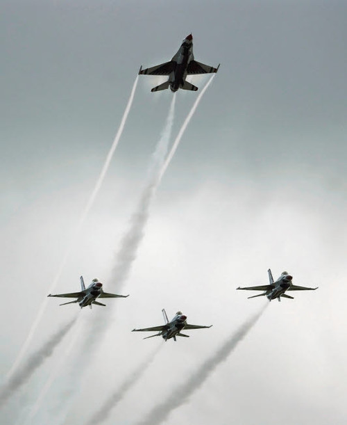 The United States Air Force Demonstration Team Thunderbirds Poster Print by Stocktrek Images - Item # VARPSTSTK101072M