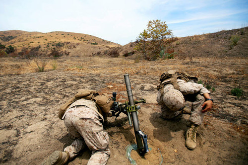 US Marines fire mortars at Camp Pendleton, California Poster Print by Stocktrek Images - Item # VARPSTSTK108679M