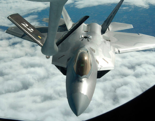 An F-22A Raptor refuels with a KC-135 Stratotanker Poster Print by Stocktrek Images - Item # VARPSTSTK101179M