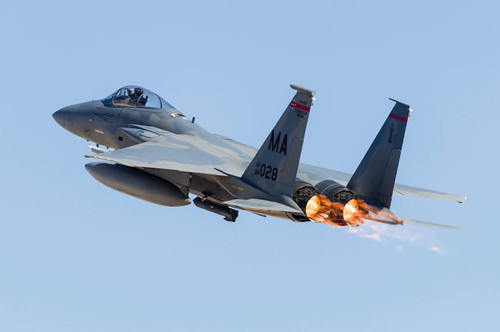 A US Air Force F-15C Eagle taking off from Nellis Air Force Base, Nevada Poster Print by Rob Edgcumbe/Stocktrek Images - Item # VARPSTRDG100172M