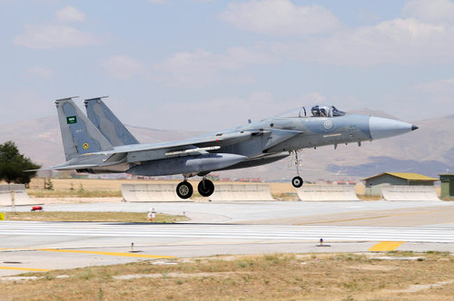 A Royal Saudi Air Force F-15C Eagle landing on the runway Poster Print by Daniele Faccioli/Stocktrek Images - Item # VARPSTDFC100164M