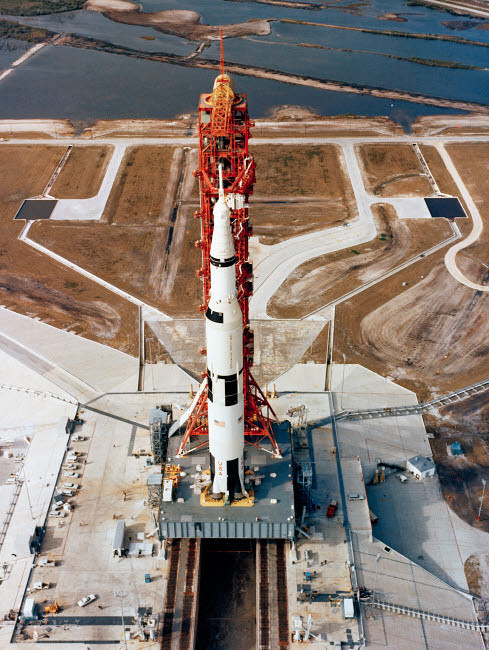 High-angle view of the Apollo 10 space vehicle on its launch pad Poster Print by Stocktrek Images - Item # VARPSTSTK203932S