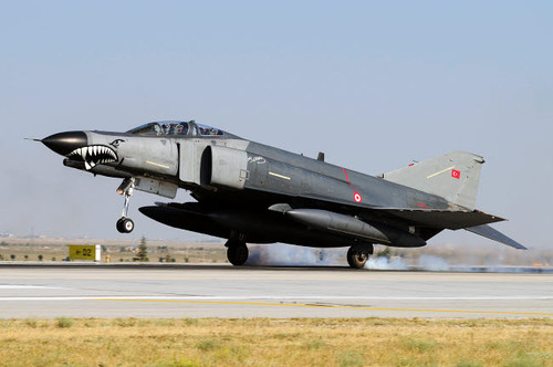 A Turkish Air Force F-4E-2020 Terminator landing on the runway Poster Print by Daniele Faccioli/Stocktrek Images - Item # VARPSTDFC100209M