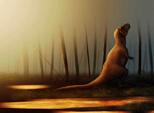 Tyrannosaurus rex sunbathing after the rain Poster Print by Christian Masnaghetti/Stocktrek Images - Item # VARPSTCMA600004P