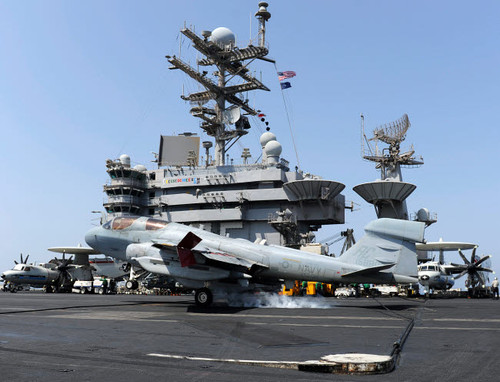An EA-6B Prowler catches an arresting wire during landing Poster Print by Stocktrek Images - Item # VARPSTSTK103918M
