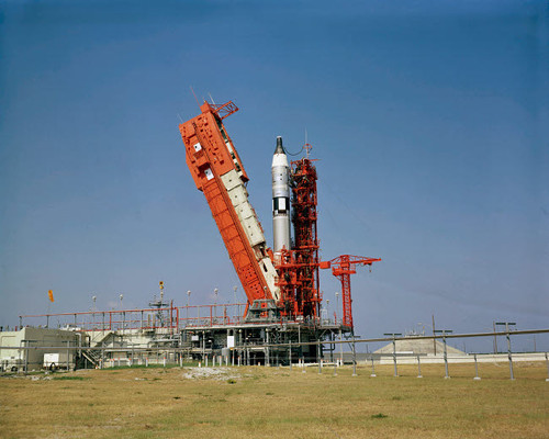 View of the Gemini-Titan 4 spacecraft on its launch pad Poster Print by Stocktrek Images