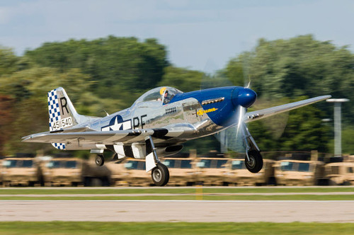 A P-51 Mustang takes off from Oshkosh, Wisconsin Poster Print by Rob Edgcumbe/Stocktrek Images - Item # VARPSTRDG100047M
