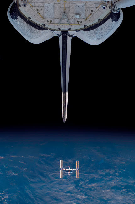 Space Shuttle Endeavour departs from the International Space Station Poster Print by Stocktrek Images - Item # VARPSTSTK201591S