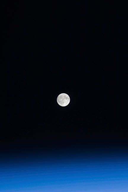 The moon and Earth's atmosphere Poster Print by Stocktrek Images