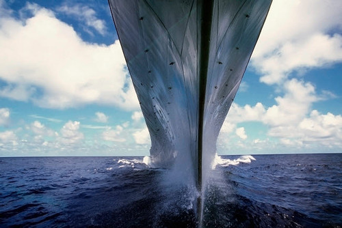 A water-level bow view of the battleship USS Missouri Poster Print by Stocktrek Images - Item # VARPSTSTK100118M