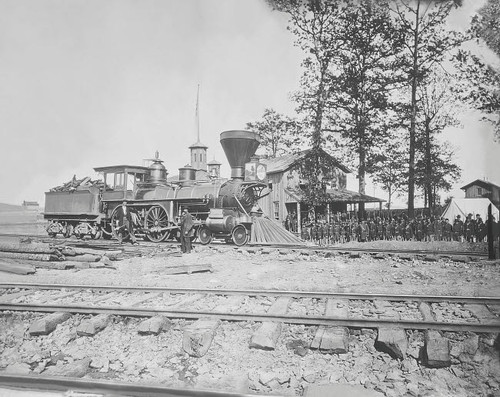 Engine No 156 and company of infantry during the American Civil War Poster Print by Stocktrek Images - Item # VARPSTSTK500026A