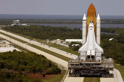 Space Shuttle Discovery resting on the Mobile Launcher Platform Poster Print by Stocktrek Images