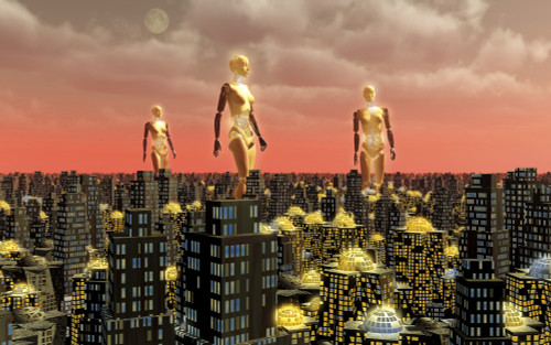 A futuristic city run by androids Poster Print by Mark Stevenson/Stocktrek Images - Item # VARPSTMAS200199S