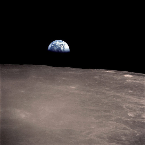 Earth rising above the Moon's horizon Poster Print by Stocktrek Images - Item # VARPSTSTK201170S