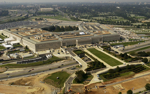 Aerial photograph of the Pentagon with the River Parade Field in Arlington, Virginia Poster Print by Stocktrek Images - Item # VARPSTSTK103045M