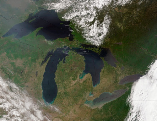 Satellite view of The Great Lakes Poster Print by Stocktrek Images - Item # VARPSTSTK200991S Satellite view of The Great Lakes Poster Print by Stocktrek Images - Item # VARPSTSTK200991S