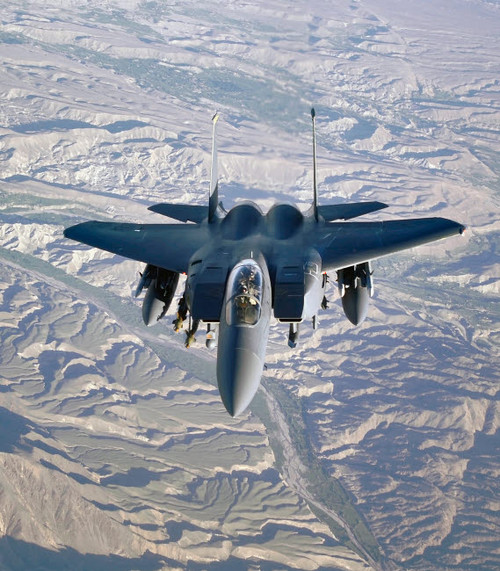 An F-15E Strike Eagle soars over the mountains of Afghanistan Poster Print by Stocktrek Images - Item # VARPSTSTK101398M