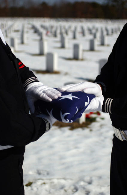 Marines perform flag folding honors for a funeral service Poster Print by Stocktrek Images - Item # VARPSTSTK100870M