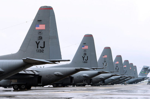 C-130 Hercules on the flightline at Yokota Air Base, Japan Poster Print by Stocktrek Images - Item # VARPSTSTK108537M