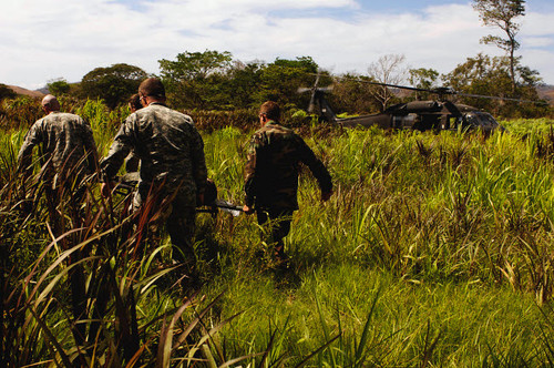 US Army Soldiers transport a patient to a UH-60 Black Hawk helicopter Poster Print by Stocktrek Images - Item # VARPSTSTK102338M