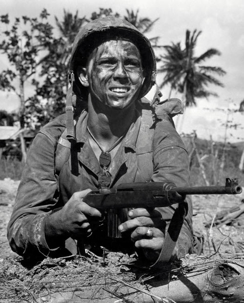 Marine awaits signal to go ahead in battle during World War II Poster Print by Stocktrek Images - Item # VARPSTSTK106034M