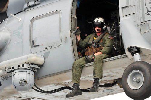 Naval Aircrewman acts in an SH-60B Sea Hawk helicopter Poster Print by Stocktrek Images - Item # VARPSTSTK106838M