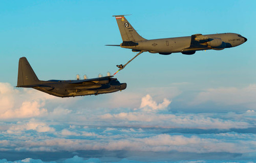 A MC-130H Combat Talon II being refueled by a KC-135R Stratotanker Poster Print by Gert Kromhout/Stocktrek Images - Item # VARPSTGKR100144M