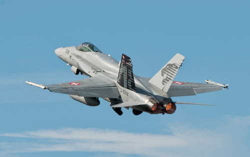 A Swiss Air Force F/A-18C during TLP in Spain Poster Print by Giovanni Colla/Stocktrek Images - Item # VARPSTGCA100609M