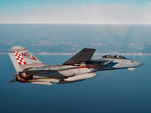 An F-14A Tomcat cruises near Virginia Beach during a morning training mission Poster Print by Dave Baranek/Stocktrek Images - Item # VARPSTDBR100031M