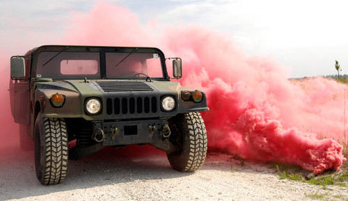 Red smoke billows out onto a humvee Poster Print by Stocktrek Images - Item # VARPSTSTK102729M