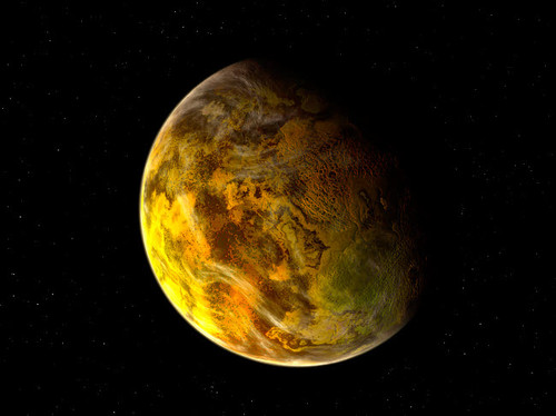 Illustration of a rocky and variegated extrasolar planet, Gliese 581 c Poster Print by Walter Myers/Stocktrek Images - Item # VARPSTWMY100025S