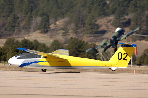 A TG-10B glider lifts into the air as it is towed down the runway Poster Print by Stocktrek Images - Item # VARPSTSTK105161M
